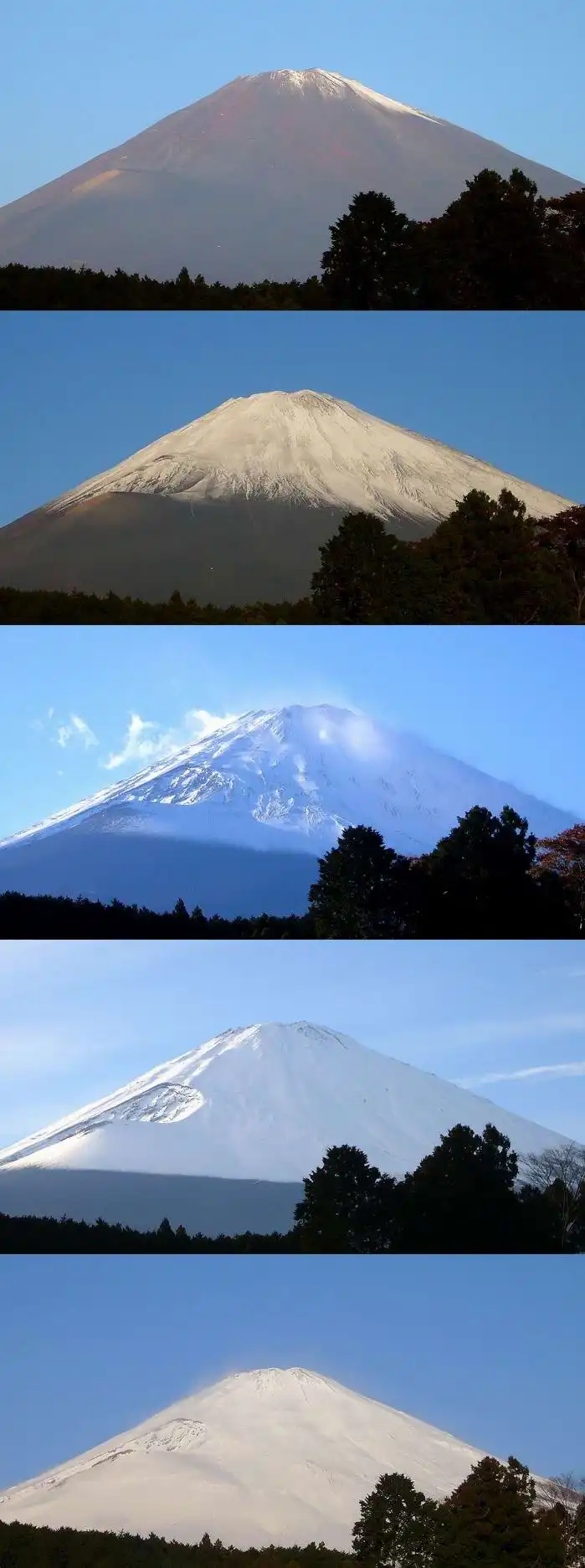 Наблюдаем как гора покрывается снегом - очень красиво! :)