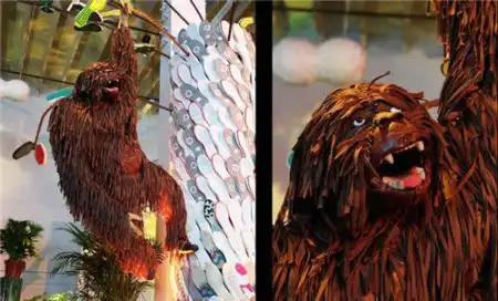 Скульптуры животных из обуви