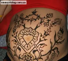 Беременный боди-арт. ФОТО