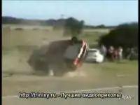 Авария на ралли. Авто перевернулось много раз
