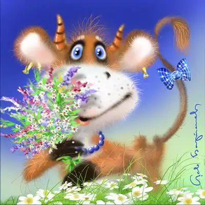 Открытки с коровами:)