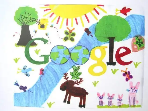 Рисованый логотип Google