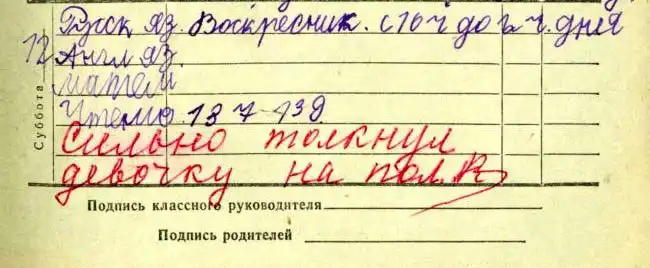 Вспоминаем школьный дневник