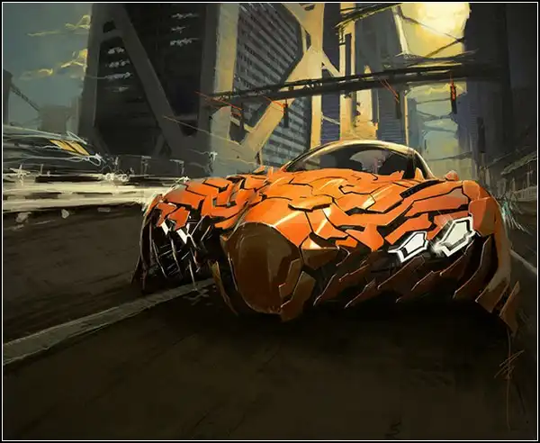 В чешуе, как жар горя... Концепт-кар Flake от фантазера Да Фенга (Da Feng)