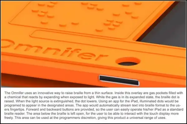 "Печать вслепую" на iPad: чехол с азбукой Брайля