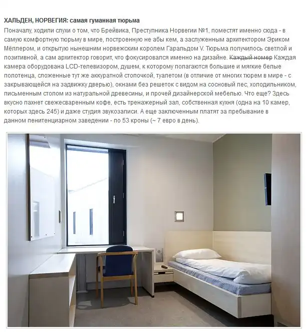 Условия содержания заключенных в разных странах