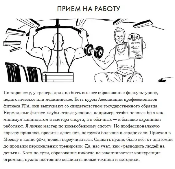 Работа фитнес-тренера. Взгляд изнутри