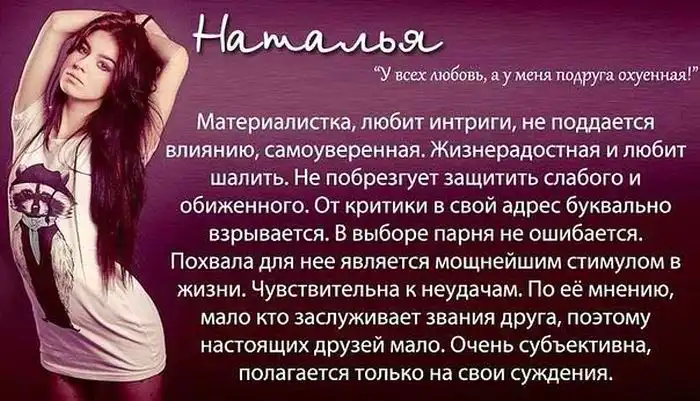 Характеристика имен