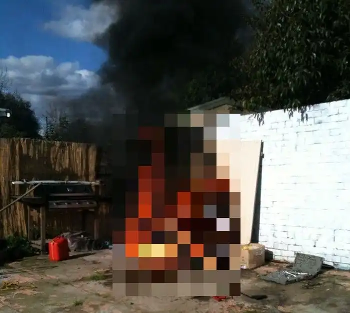 Мотоцикл Honda сгорел дотла