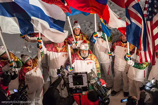 Как прошла эстафета Олимпийского огня на Северном полюсе