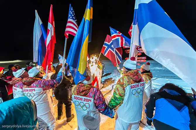 Как прошла эстафета Олимпийского огня на Северном полюсе