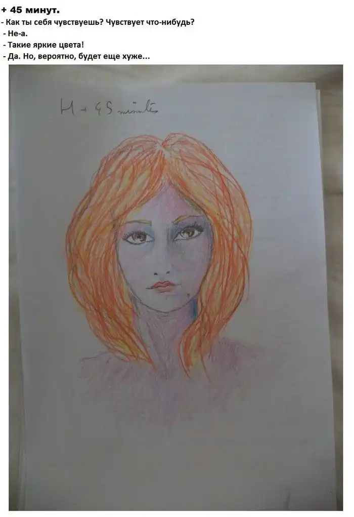 Воздействие ЛСД на человека в рисунках художника в ходе эксперимента