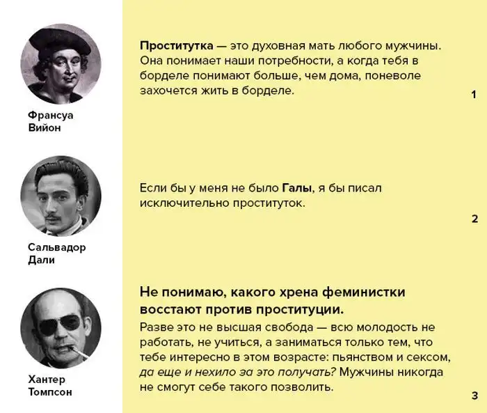 Цитаты знаменитых людей о проституции