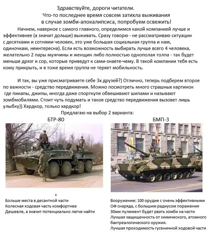 Снаряжение для зомбоапокалипсиса