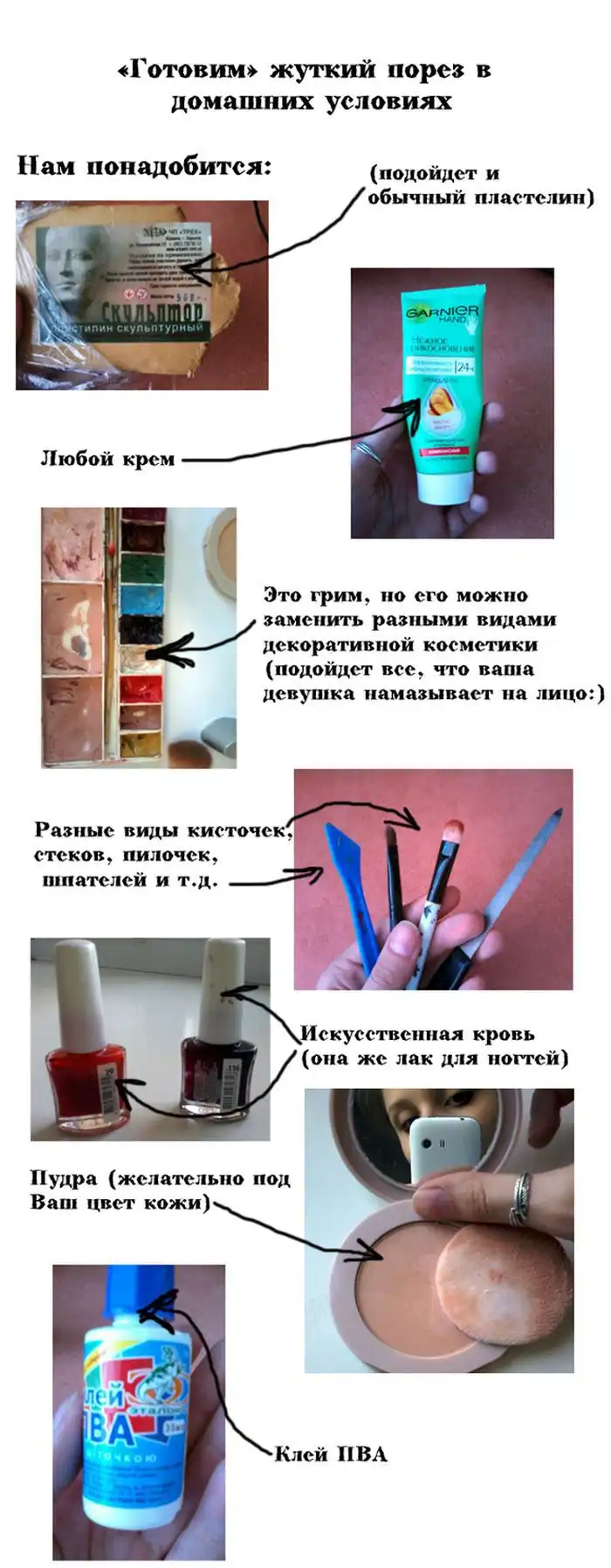 Учимся делать правдоподобные порезы на своем теле