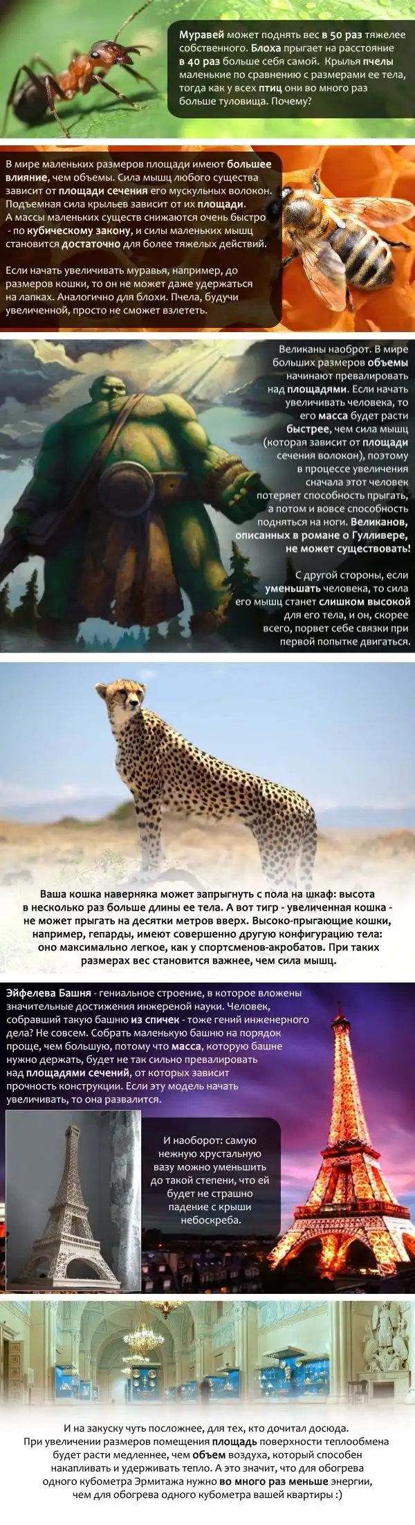 Опровержение общеизвестных фактов при помощи закона квадрата-куба