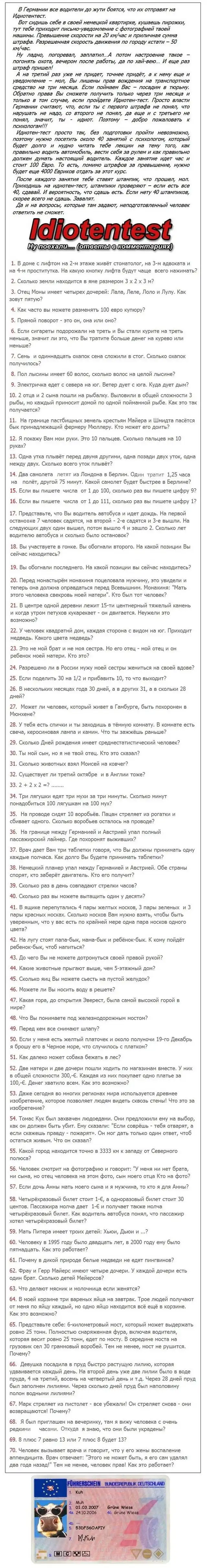 Что такое "ИдиотенТест"