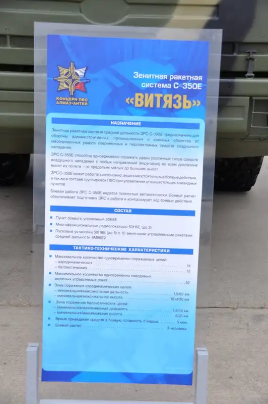 Новая зенитно-ракетная система С-350 «Витязь»