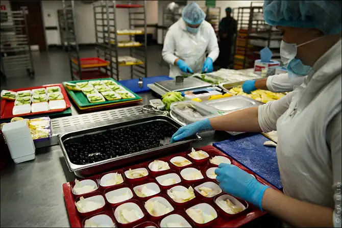 Как готовят самолетную еду