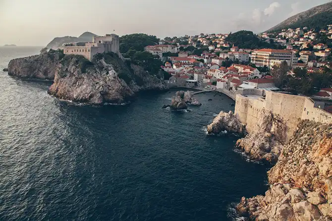 Древний городу в Хорватии с высоты птичьего полёта