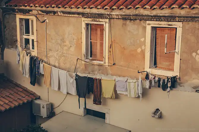 Древний городу в Хорватии с высоты птичьего полёта