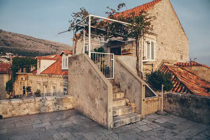 Древний городу в Хорватии с высоты птичьего полёта