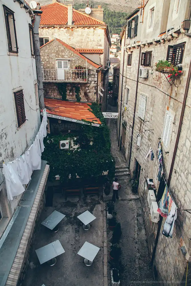 Древний городу в Хорватии с высоты птичьего полёта