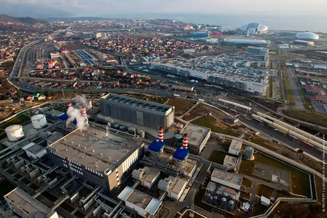 Олимпийский парк с вертолета