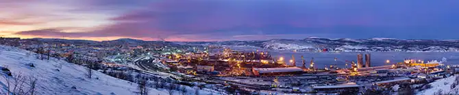 Ночная прогулка по самому крупному промышленному городу Заполярья