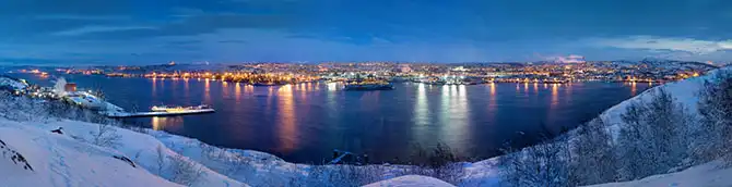 Ночная прогулка по самому крупному промышленному городу Заполярья