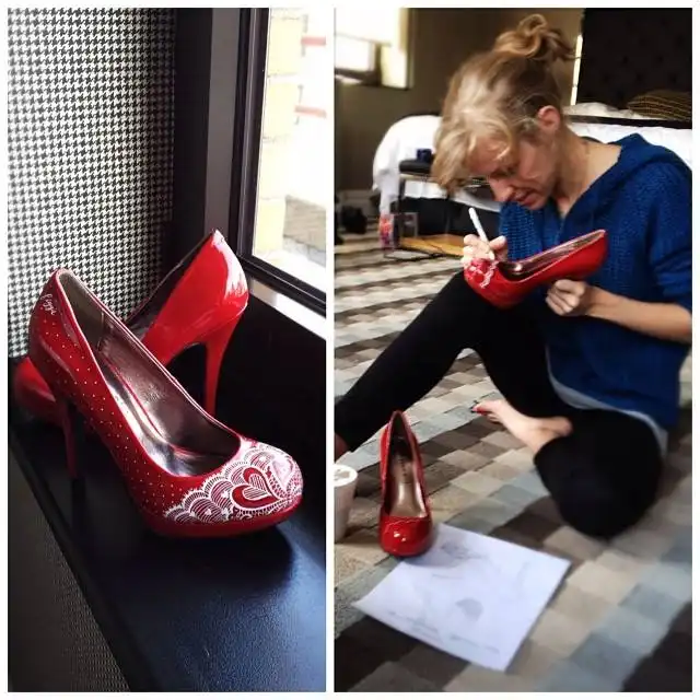 Ручная работа. Роспись свадебных туфлей.