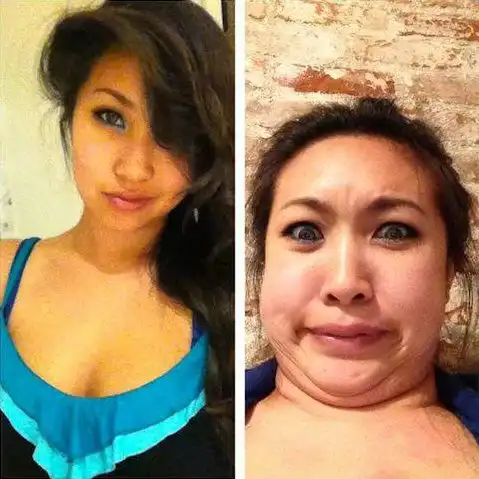 Девушки кривляются и корчат странные рожи