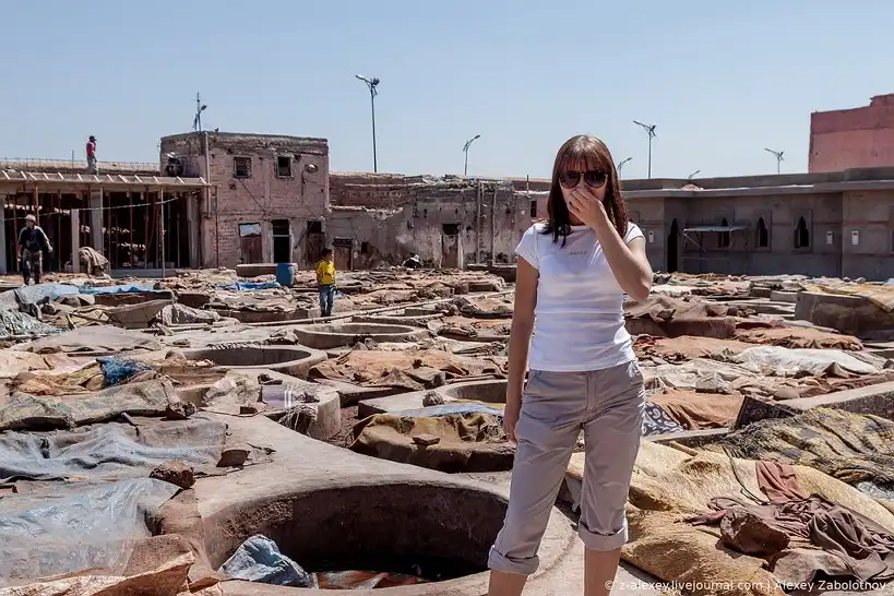 Марокко: Как изготавливают натуральную кожу. Кожевенное производство в Марракеше