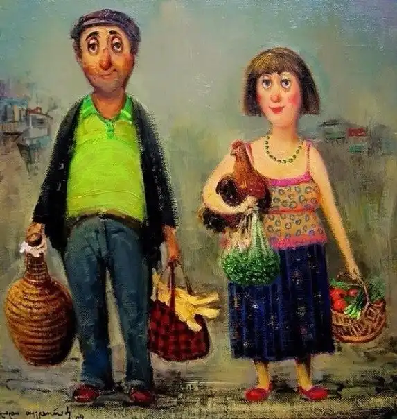 О грузинах с наивным оптимизмом - живопись Ладо Тевдорадзе