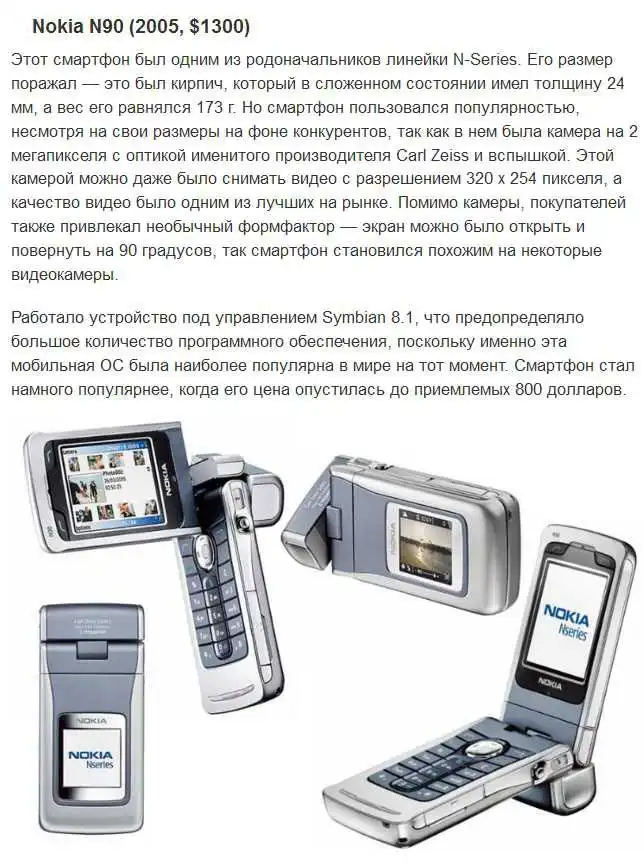 Топ-10 мобильных телефонов, которые были популярными ранее