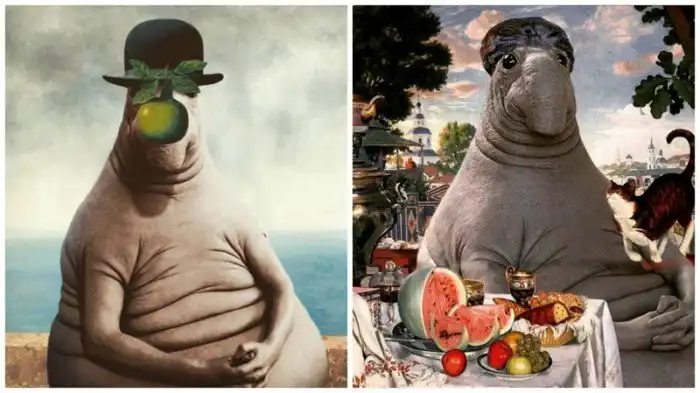 Мем "Ждун" добрался до картин великих художников