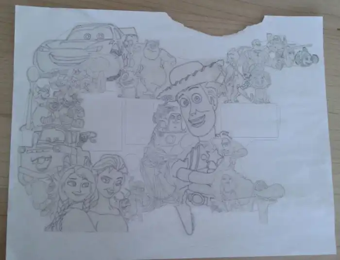 На этой гитаре вы найдете персонажей из всех мультфильмов студии Pixar