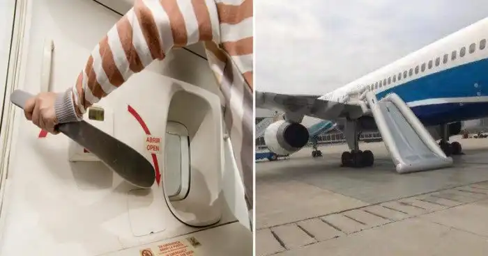 Китаянка из любопытства открыла аварийный выход самолета