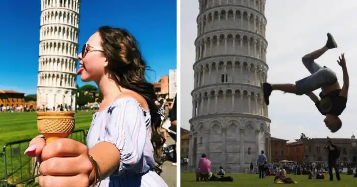 Фото с Пизанской башней: каждый старается, как может!