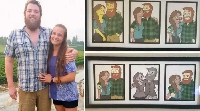 Парень изобразил себя и свою девушку в абсолютно разных мультипликационных образах