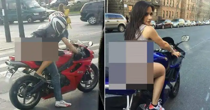 Чем жарче становится, тем меньше одежды на байкершах