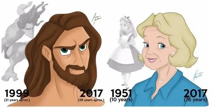 Сколько лет героям Диснея? Художник показал, как бы выглядели персонажи мультфильмов сегодня