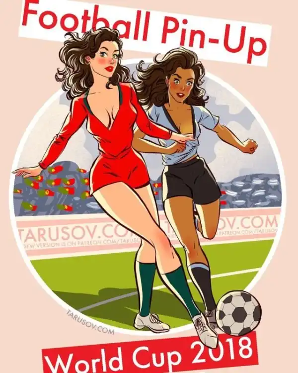 Футбольный пинап от российского художника-иллюстратора