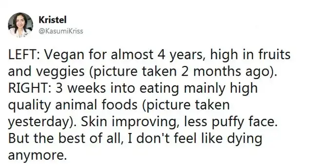 Девушка показала, как изменилась, когда отказалась от веганства