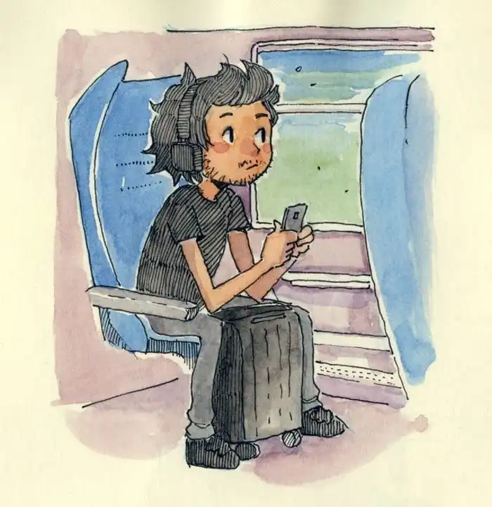 Художник из Италии запечатлел на бумаге долгожданную встречу со своей девушкой