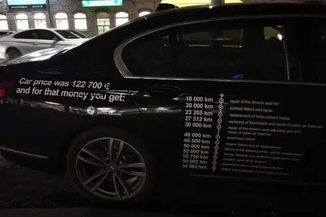 Разочарованный владелец BMW 7-й серии расписал все поломки на кузове своего авто