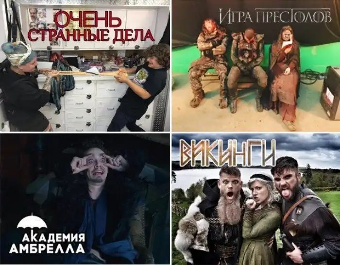 Забавные фото, сделанных за кулисами съемочных площадок