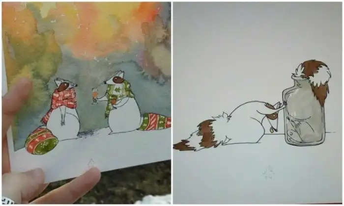 25 очаровательных иллюстраций о жизни двух друзей-енотов