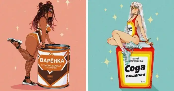 Девушка из Омска нарисовала привычные продукты в образе людей