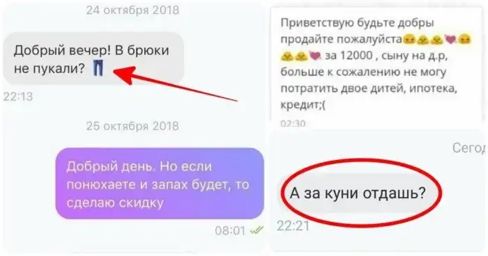"За интим отдашь?": мозговыносящие чаты с покупателями